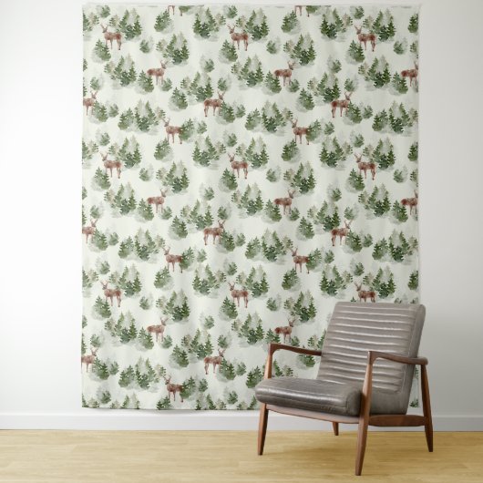 水彩冬の森シームレスパターン タペストリー (インサイチュ)