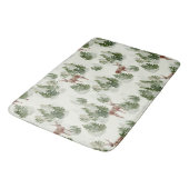 水彩冬の森シームレスパターン バスマット (アングル)