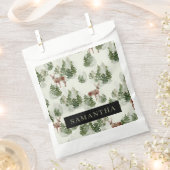 水彩冬の森シームレスパターン フェイバーバッグ (クリップ留めされた状態)