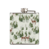 水彩冬の森シームレスパターン フラスク (裏面)