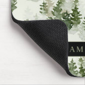 水彩冬の森シームレスパターン マウスパッド (コーナー)