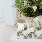 水彩冬の森シームレスパターン ラッピングペーパーシート