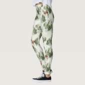 水彩冬の森シームレスパターン レギンス (左)