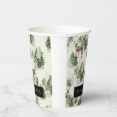 水彩冬の森シームレスパターン 紙コップ (右)