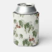 水彩冬の森シームレスパターン 缶クーラー (缶裏面)