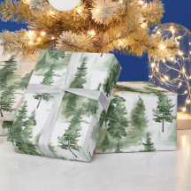 水彩冬の森パターン