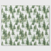 水彩冬の森パターン ラッピングペーパー (フラット)