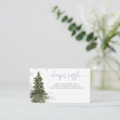 水彩冬の森パープルおむつラッフル エンクロージャーカード (スタンド正面)