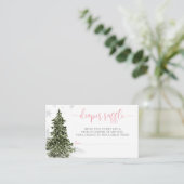 水彩冬の森ピンクのおむつラッフル エンクロージャーカード (スタンド正面)