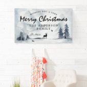 水彩冬の森メリークリスマス 横断幕 (インサイチュ)