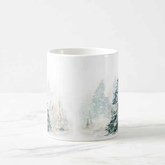 水彩冬の森 コーヒーマグカップ (中央)
