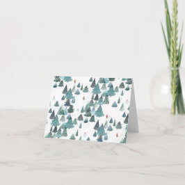 水彩冬の森 折りたたみカード シーズンカード