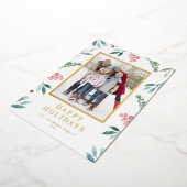 水彩冬の植物フレーム写真 箔シーズンカード (回転した状態)