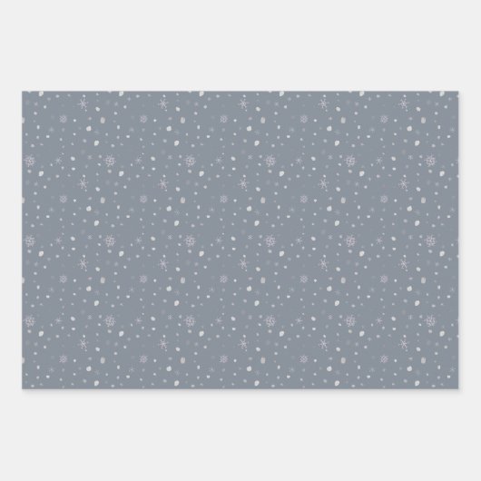 水彩冬の植物学スノーフレーククリスマス ラッピングペーパーシート (正面2)