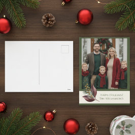 水彩冬の植物学パターン シーズンポストカード