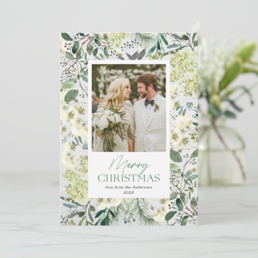 水彩冬の植物学1フォトフレーム シーズンカード (スタンド正面)