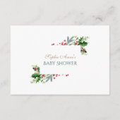 水彩冬の植物性金ゴールドおむつラッフル エンクロージャーカード (裏面)