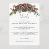 水彩冬の植物結婚詳細 エンクロージャーカード (正面)