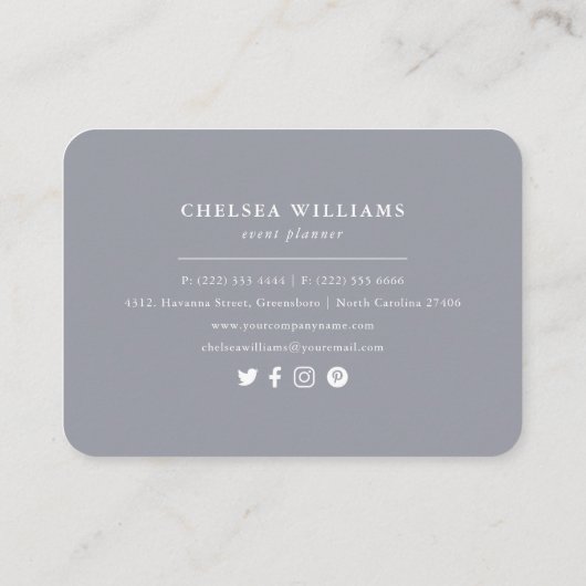 水彩冬の植物葉 名刺 (裏面)