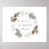 水彩冬の植物 ポスター (正面)