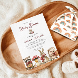 水彩冬の牧草地の赤ちゃんシャワー 招待状