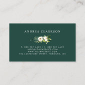 水彩冬の白い花ガーランド 名刺 (裏面)