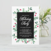 水彩冬の紅葉ホリデーパーティー招待状 招待状 (スタンド正面)