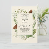 水彩冬の緑が延期さ結婚れた 招待状 (スタンド正面)