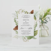 水彩冬の緑が延期さ結婚れた 招待状 (スタンド正面)
