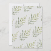 水彩冬の緑が延期さ結婚れた 招待状 (裏面)