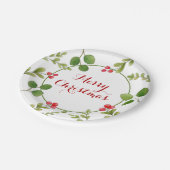 水彩冬の緑のクリスマスパーティー ペーパープレート (アングル)