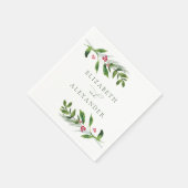 水彩冬の緑のクリスマスモダン スタンダードカクテルナプキン (角)