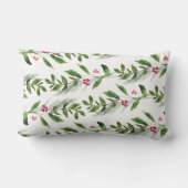 水彩冬の緑のクリスマスモダン ランバークッション (裏面)