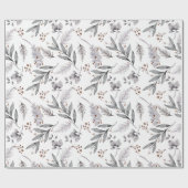 水彩冬の緑のクリスマス ラッピングペーパー (フラット)