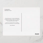 水彩冬の緑のフレームのクリスマスフォト 箔シーズンポストカード (裏面)