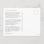 水彩冬の緑のホリデー写真カード シーズンポストカード (裏面)