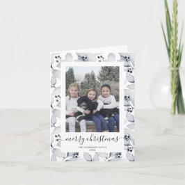 水彩冬の緑の写真メリークリスマス シーズンカード