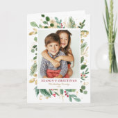 水彩冬の緑の季節のご挨拶 シーズンカード (正面)