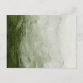 水彩冬の緑の松の木と松ぼっくり インビテーションポストカード (裏面)