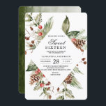 水彩冬の緑の松の木と松ぼっくり 招待状<br><div class="desc">水彩冬の緑の松の木と松ぼっくり</div>