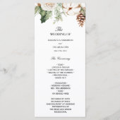 水彩冬の緑の松の木と白い花 メニュー (正面)