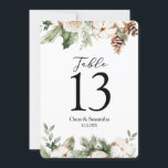 水彩冬の緑の松の木と白い花 招待状<br><div class="desc">水彩冬の緑の松の木と白い花</div>