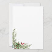 水彩冬の緑の赤いベリー結婚ズ 招待状 (裏面)