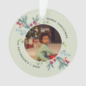 水彩冬の緑2枚 オーナメント (正面)