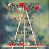 水彩冬の花のガーランド ウェディングシャワー アクリルサイン (ニュートラル)