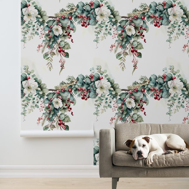 水彩冬の花のクリスマス 壁紙 (クリエイターアップロード済み)