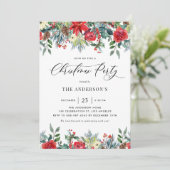 水彩冬の花クリスマスパーティー 招待状 (スタンド正面)