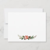 水彩冬の花個人名入れゴールド ノートカード (裏面)