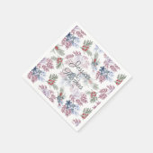 水彩冬の葉の結婚ナプキン スタンダードカクテルナプキン (角)