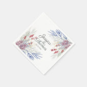 水彩冬の葉結婚の色 スタンダードカクテルナプキン (角)